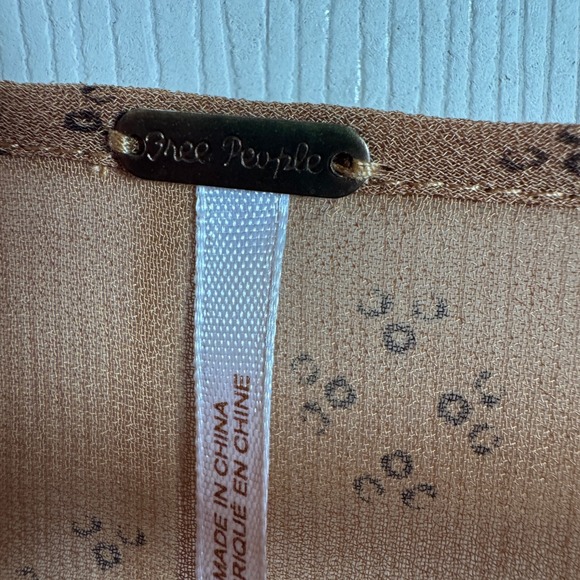 Free People Tan Patterned Mini Dress-NWOT EXCELLENT LIKE NEW - Picture 7 of 11